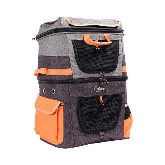 Ibiyaya® Hunderucksack Two Tier Backpack orange