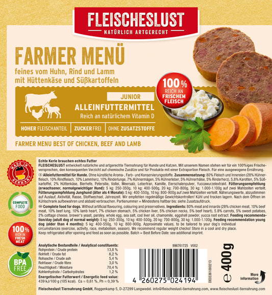 Fleischeslust Farmer Junior-Menü