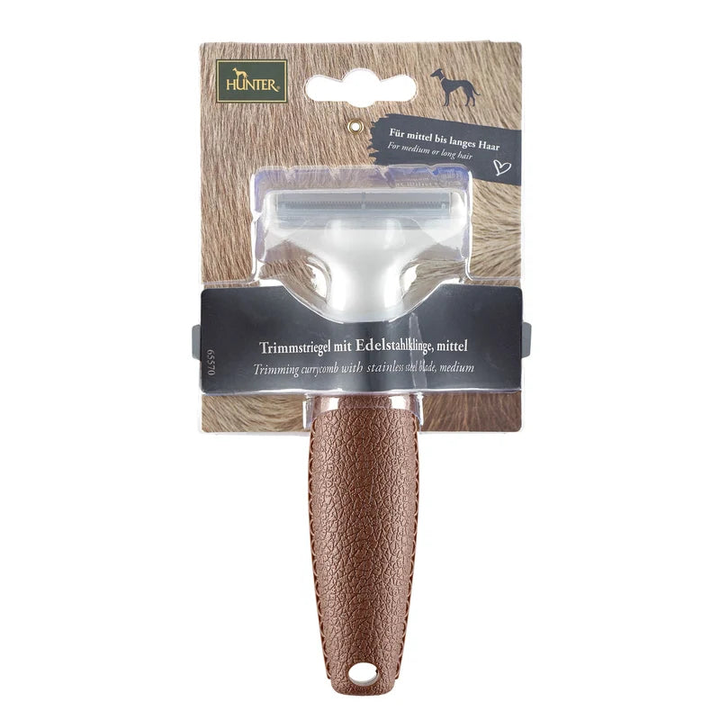 Hunter Trimmstriegel mit Edelstahlklinge Spa