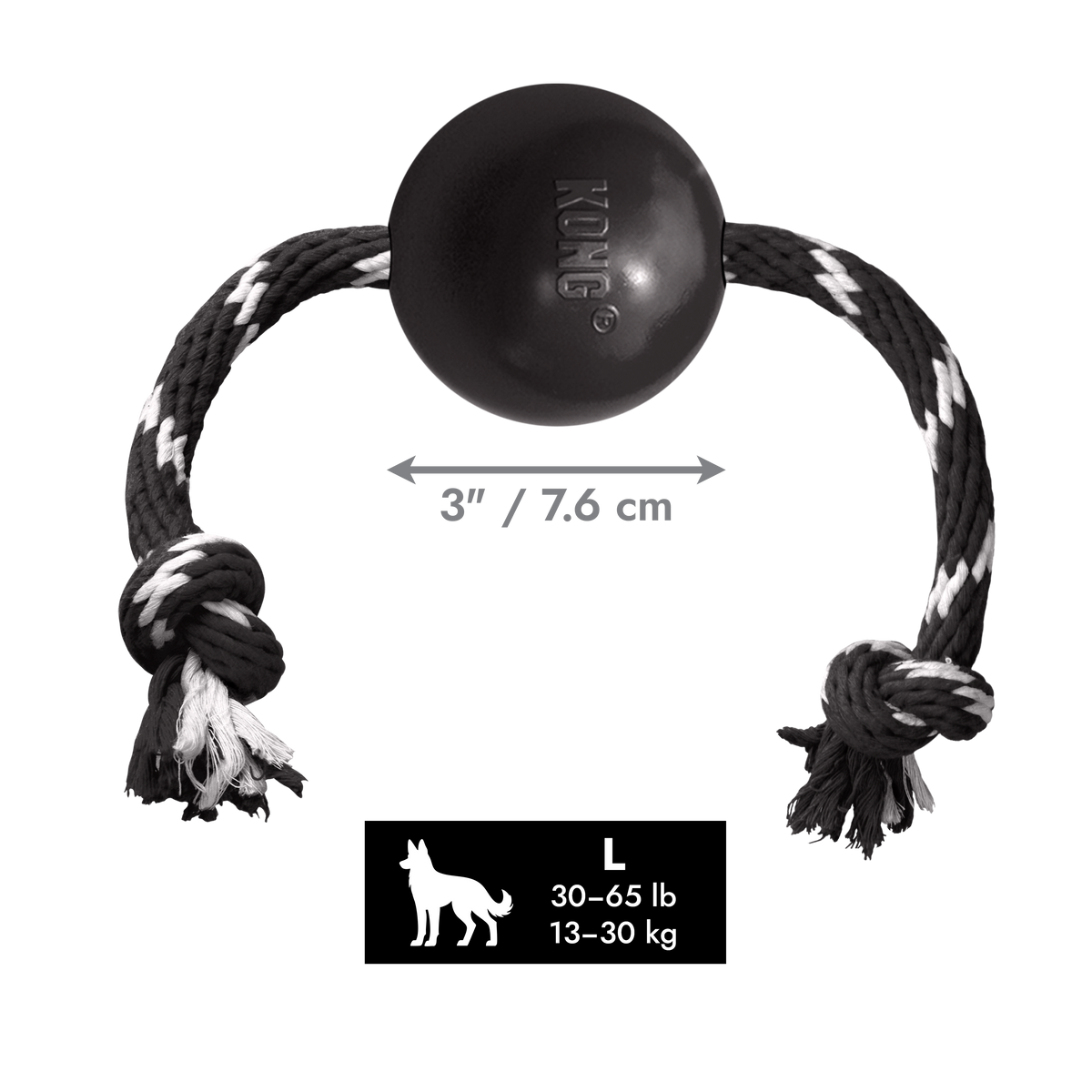 KONG Extreme Ball mit Seil L