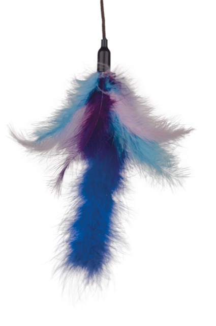 Petlando Katzenangel mit blauer Feder