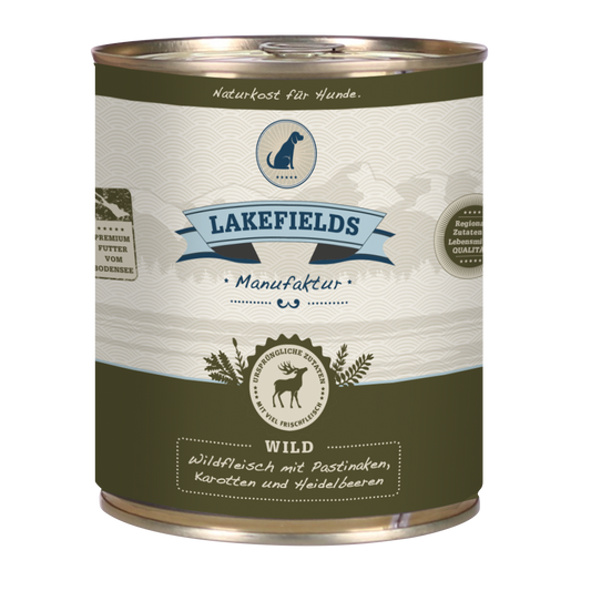 Lakefields Wildfleisch mit Pastinaken (Karton 6 Stück)