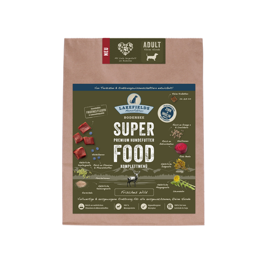 Lakefields Trockenfutter SUPERFOOD Premium Wild FÜR KLEINE HUNDE