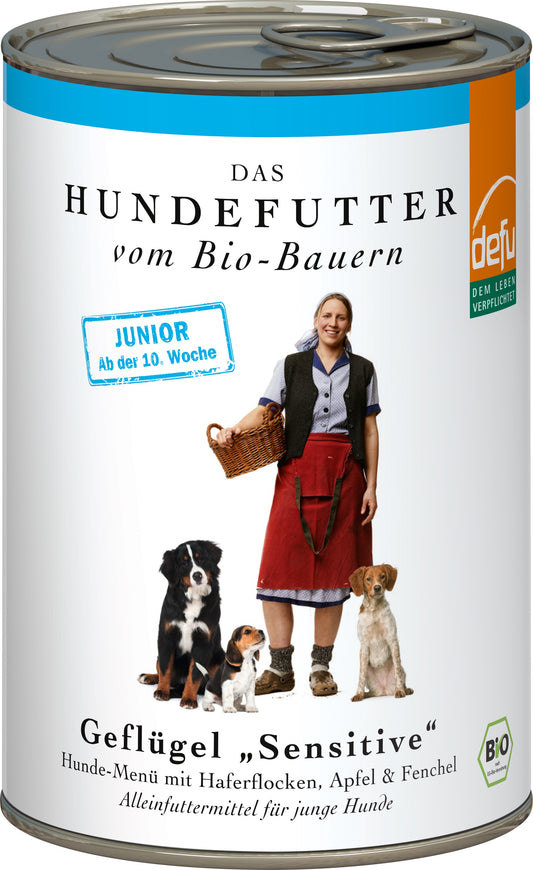 Defu Hundemenü JUNIOR Bio-Geflügel Sensitive