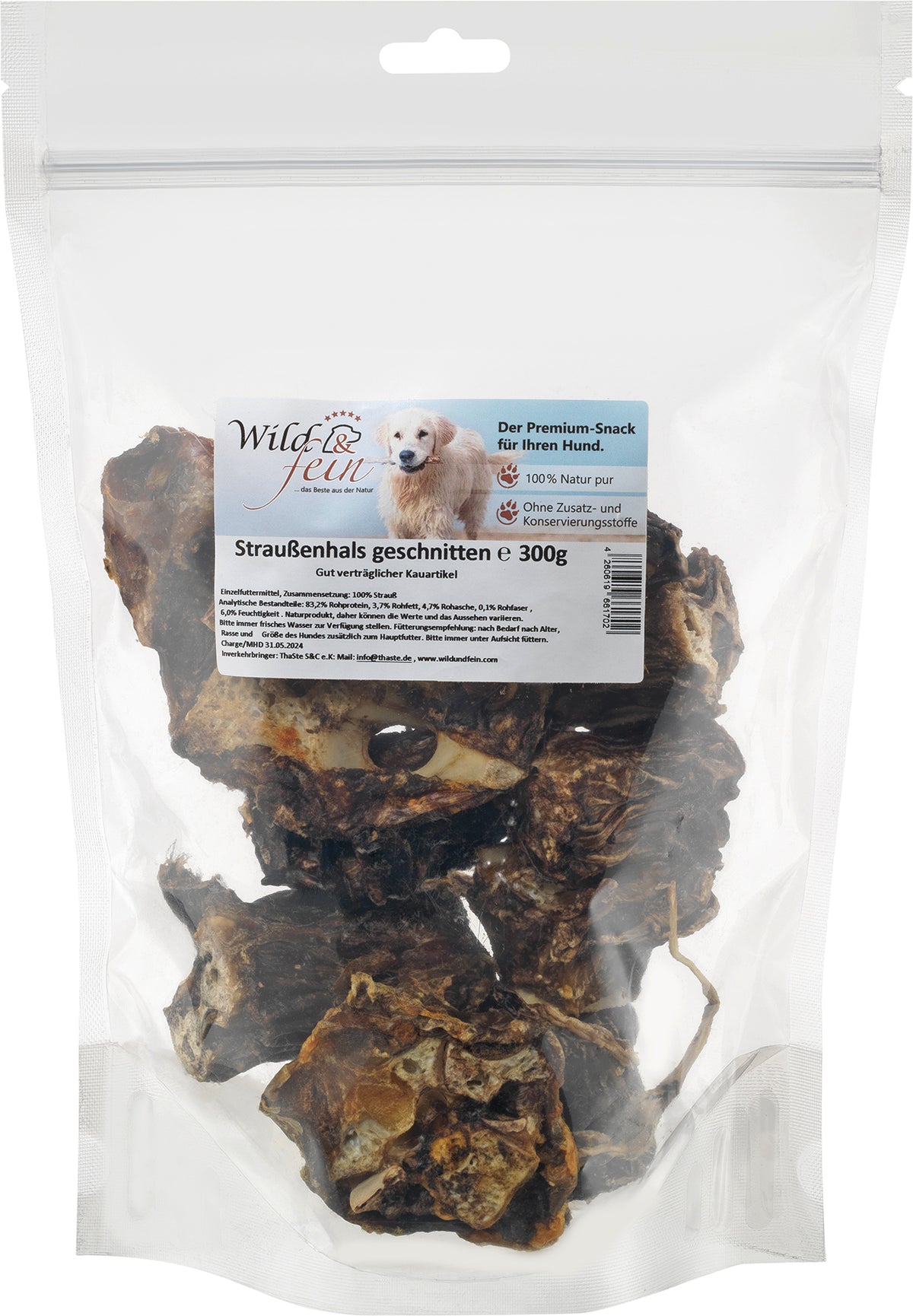 Wild & Fein Straussenhals 300g