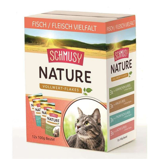 Schmusy Nature Vollwert-Flakes in Sauce Multibox 12x100g