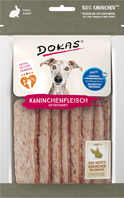 Dokas Dog Snack Kaninchenfleisch getrocknet - Tierwohl Haltung 70g