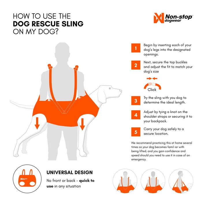 Non-stop dogwear Dog Rescue Sling orange