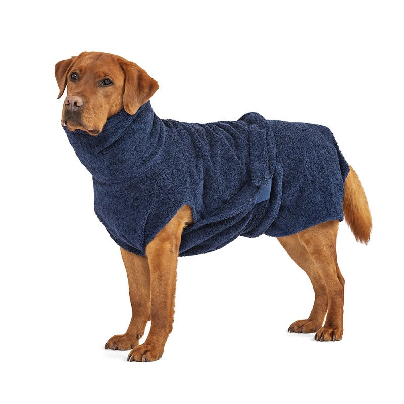 Lill's Hundebademantel aus Bio-Baumwolle Night Blue