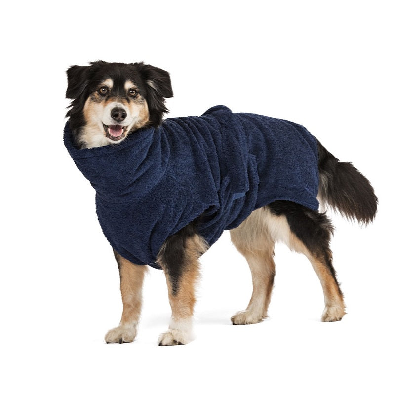 Lill's Hundebademantel aus Bio-Baumwolle Night Blue