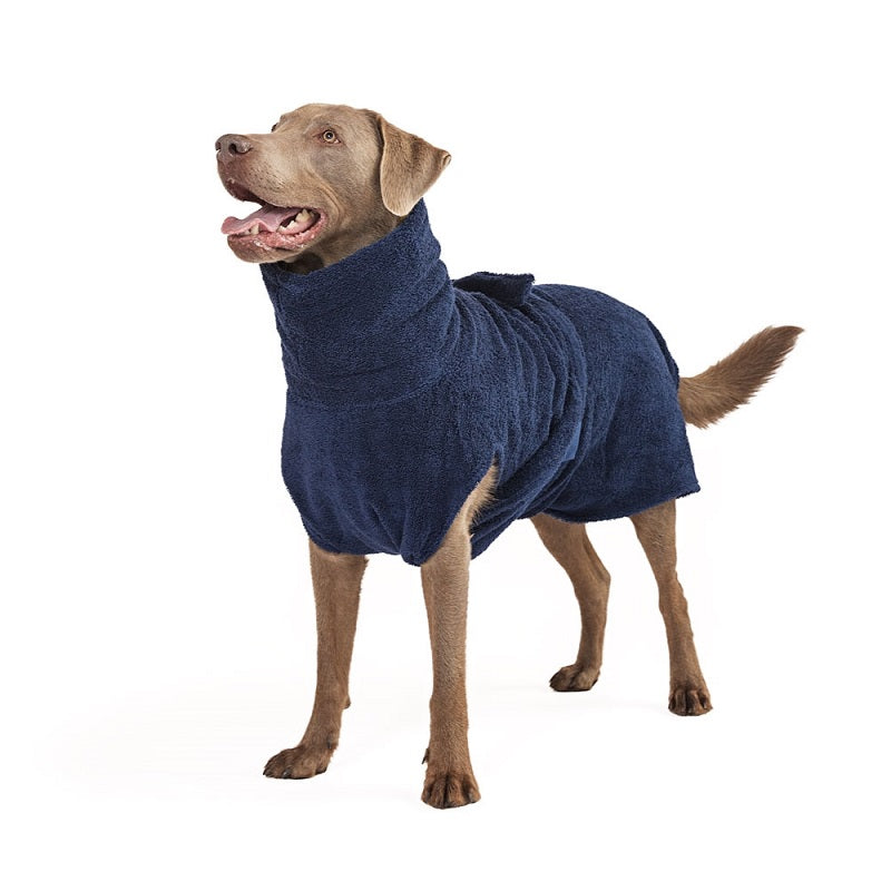Lill's Hundebademantel aus Bio-Baumwolle Night Blue
