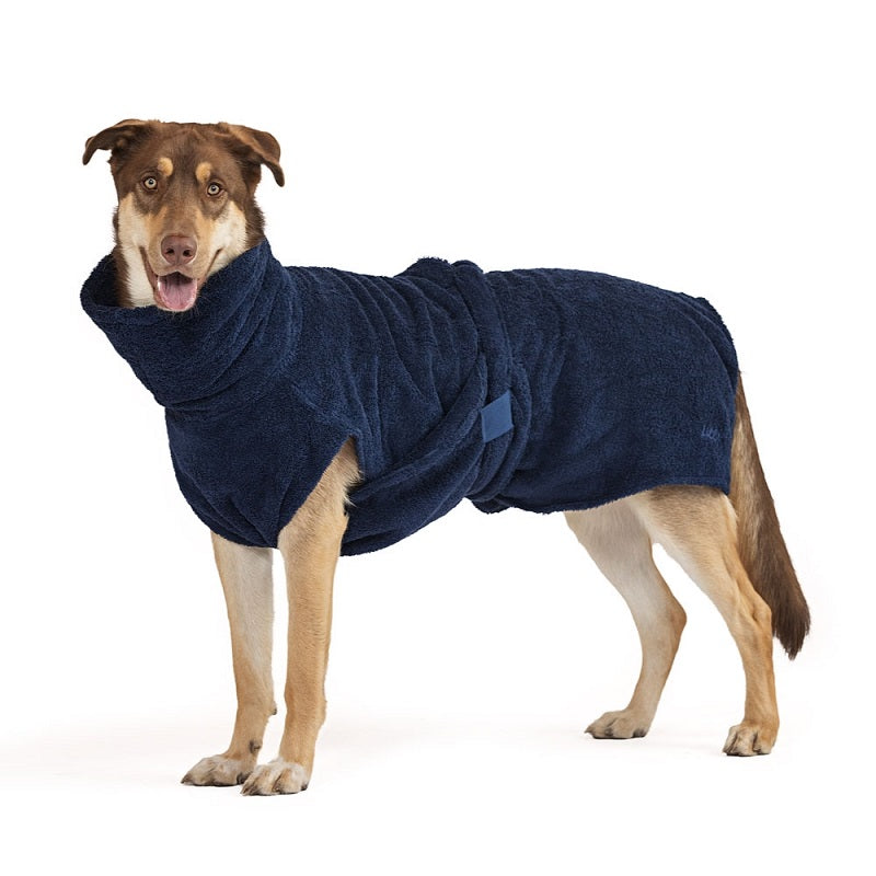 Lill's Hundebademantel aus Bio-Baumwolle Night Blue
