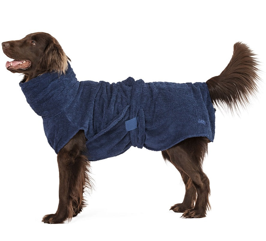Lill's Hundebademantel aus Bio-Baumwolle Night Blue
