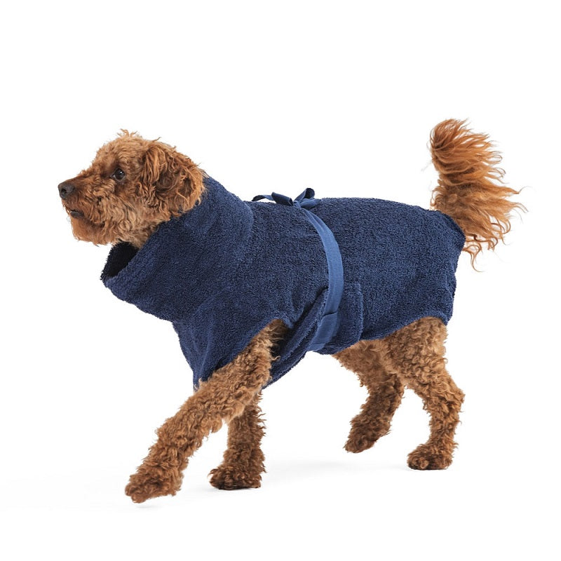Lill's Hundebademantel aus Bio-Baumwolle Night Blue