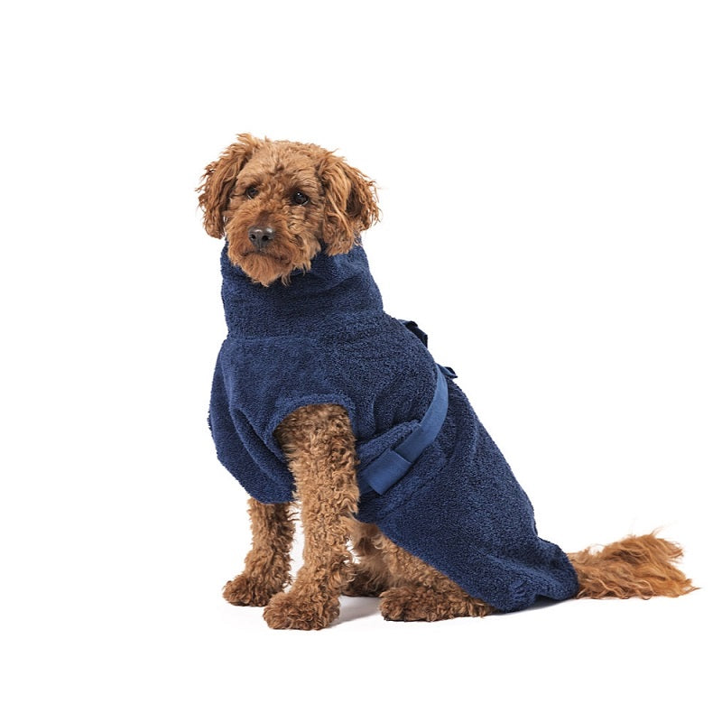 Lill's Hundebademantel aus Bio-Baumwolle Night Blue