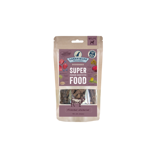 Lakefields Trockenfutter SUPERFOOD Premium Weiderind FÜR WELPEN
