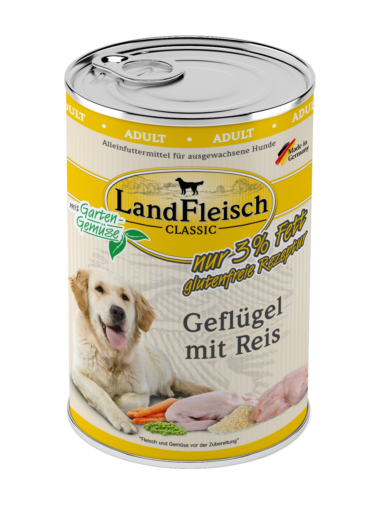 Landfleisch Dog Classic Geflügel mit Reis & Gartengemüse extra mager