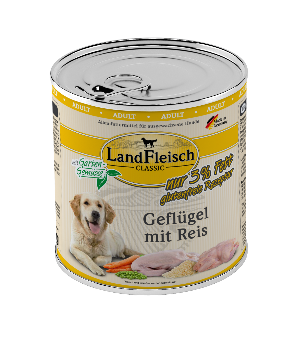 Landfleisch Dog Classic Geflügel mit Reis & Gartengemüse extra mager