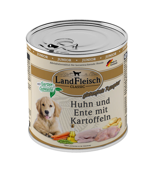 Landfleisch Dog Classic Junior Huhn, Ente & Kartoffeln mit Gartengemüse