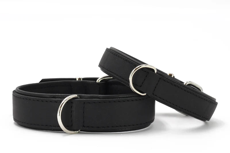 Maul Halsband Klassik Soft schwarz / silber