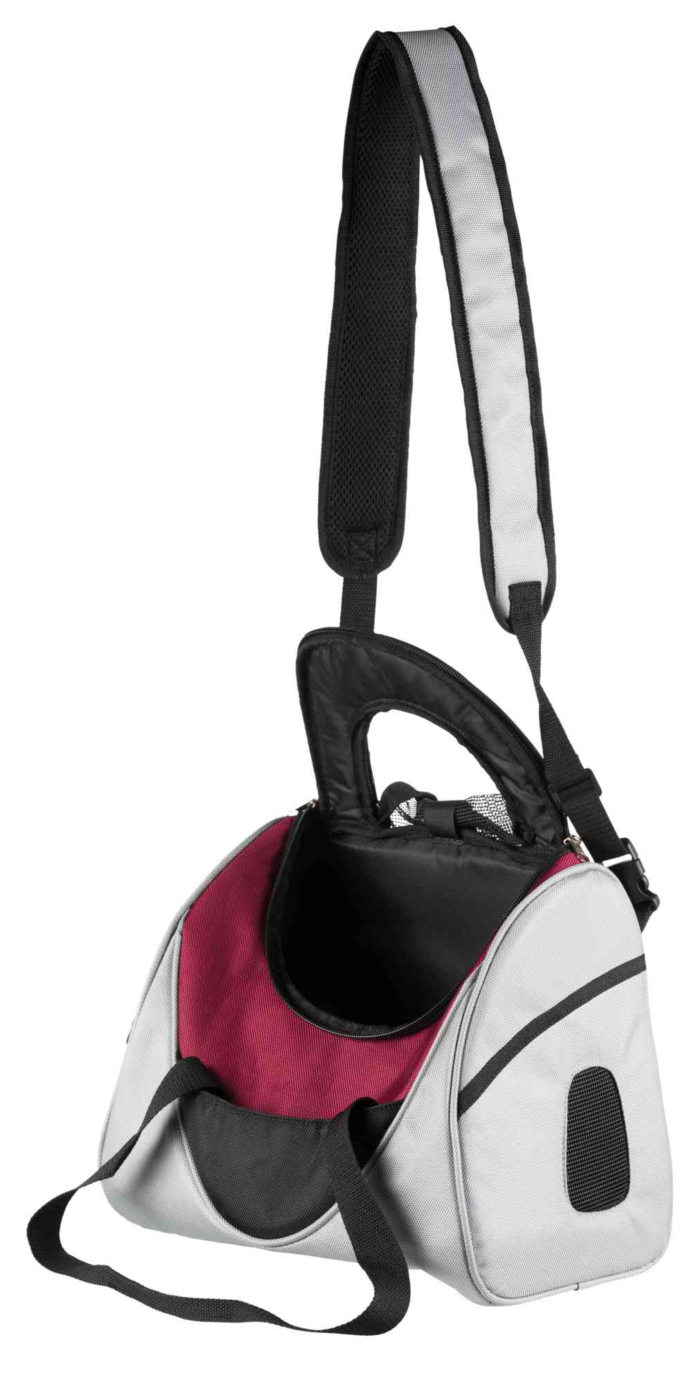 Trixie Fronttasche Mitch 35 × 28 × 22cm, silber/beere