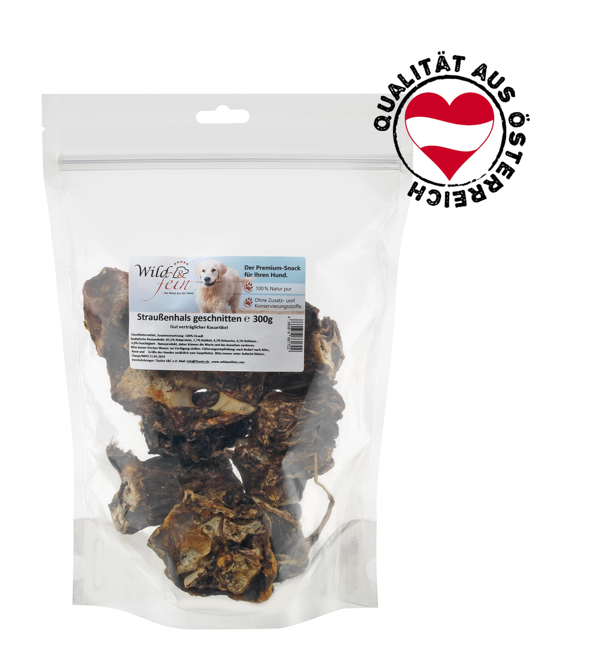 Wild & Fein Straussenhals 300g