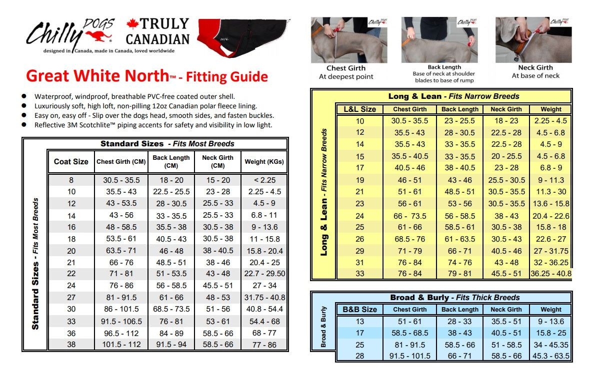 Chilly Dogs Great White North STANDARD - Black/Red Shell
