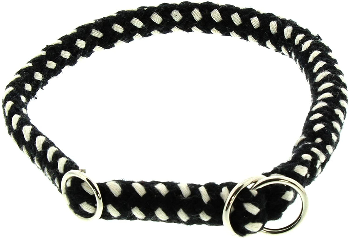 Dinoleine Stopp-Halsband Baumwolle-schwarz/weiß