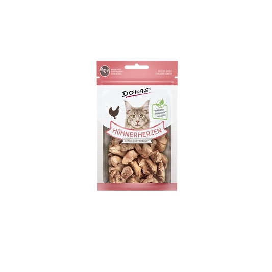 Dokas Cat Snack Hühnerherzen gefriergetrocknet 15g