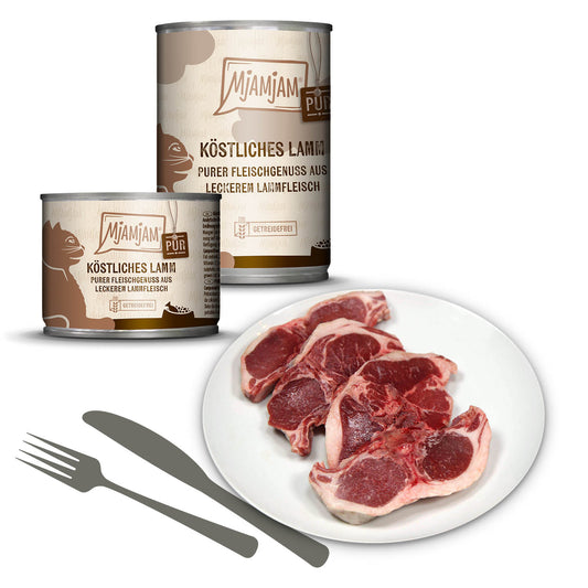 Mjamjam Katze Fleischgenuss köstliches Lamm pur 400g