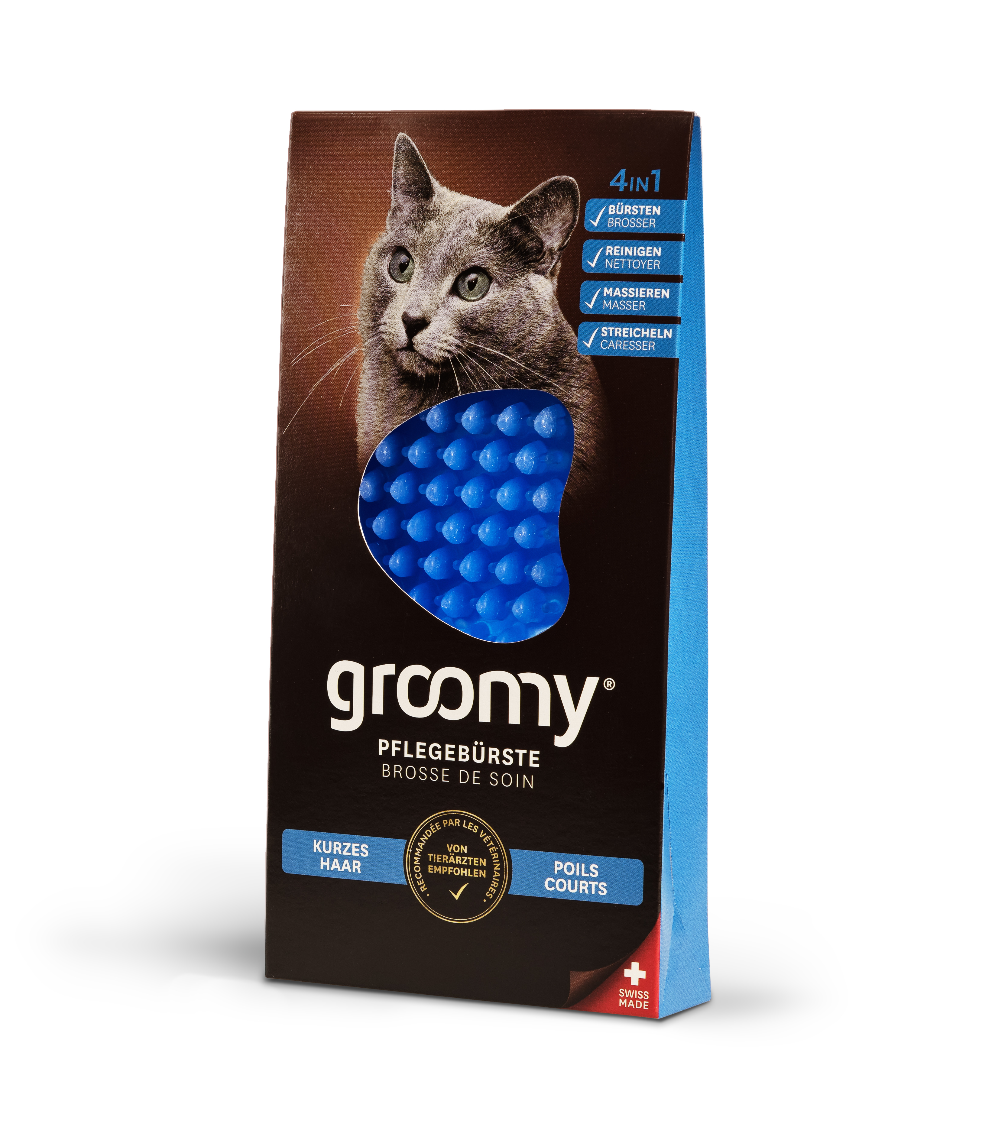 Groomy Pflegebürste für Katzen Kurzhaar