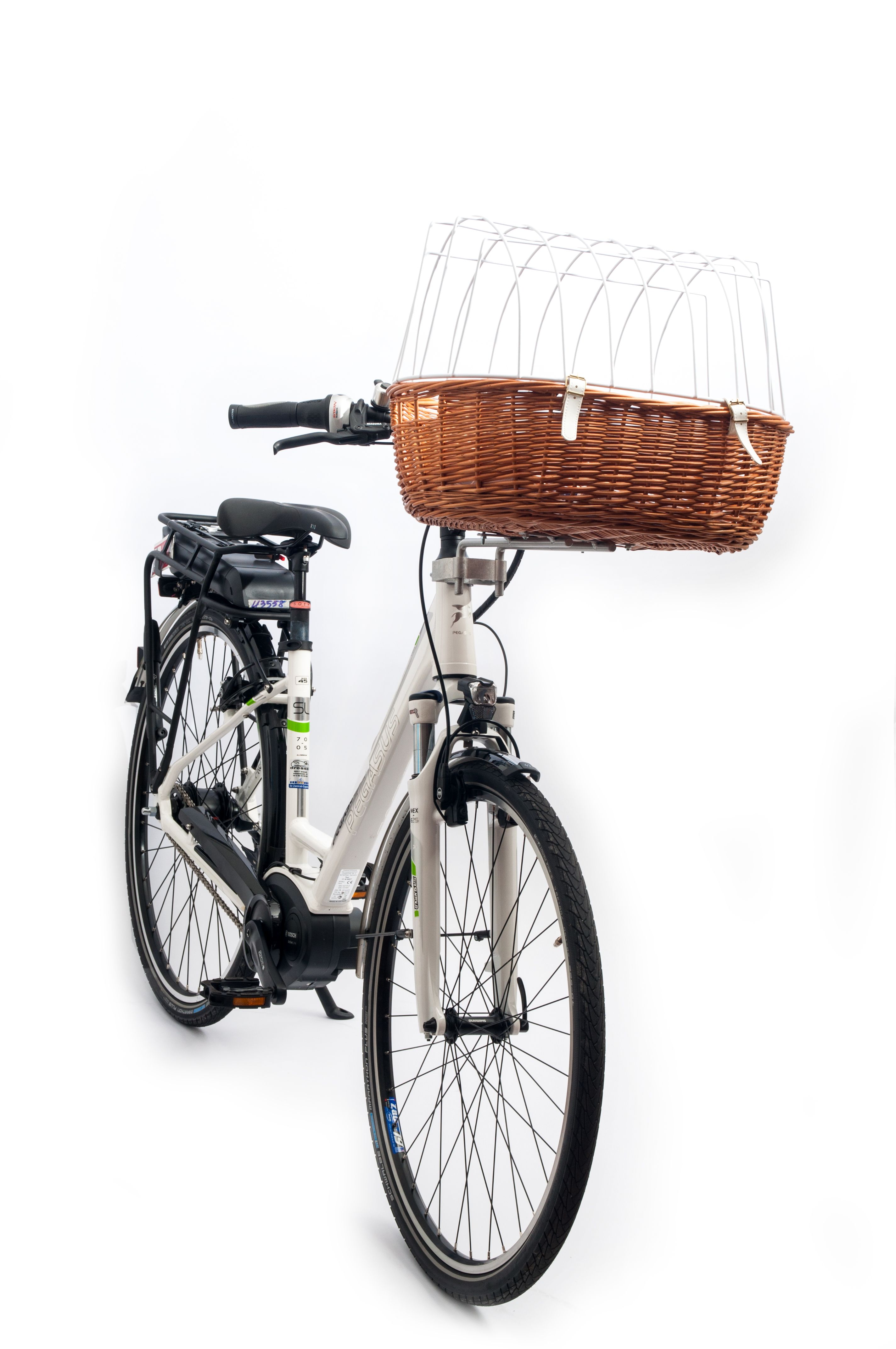 Aumüller E-Bike fähiger Fahrradkorb komplett mit Steuerkopfmontagesystem 167 53x40x25/46cm