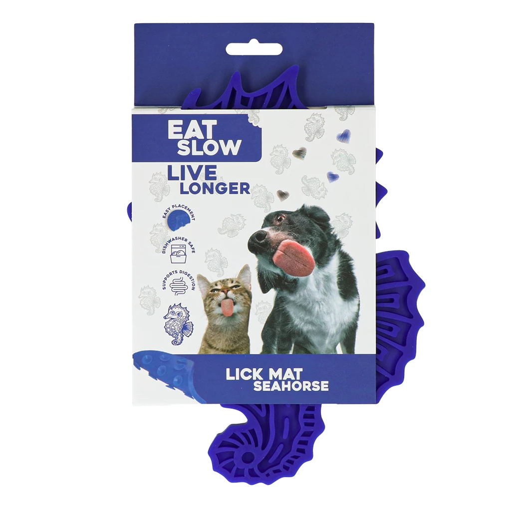 Eat Slow Live Longer Lick Mat Seahorse