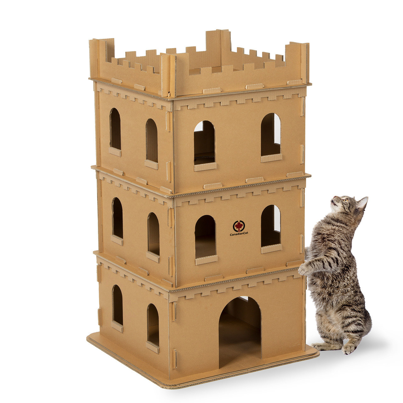CanadianCat Katzenburg XL aus Wellpappe für Katzen - das Spielhaus