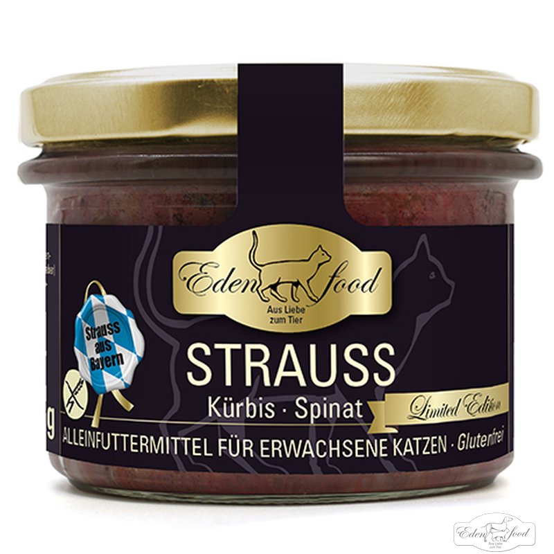 Edenfood Katzenmenü Bayerischer Strauss lilmited edition (200g)