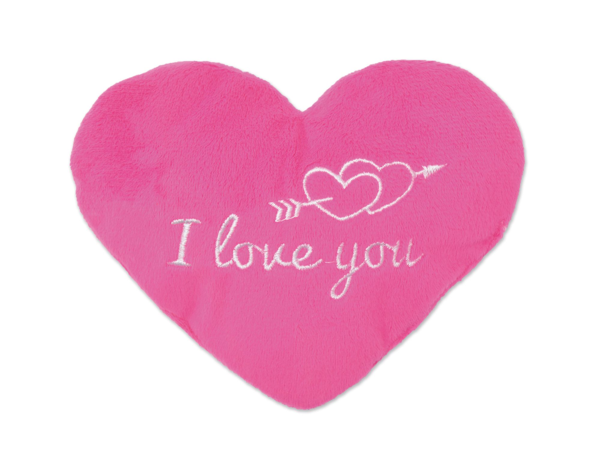 Aumüller I Love You Herz; rosa mit Baldrian und Dinkelspelz, mit Stickereien verziert 14x12x3,5cm