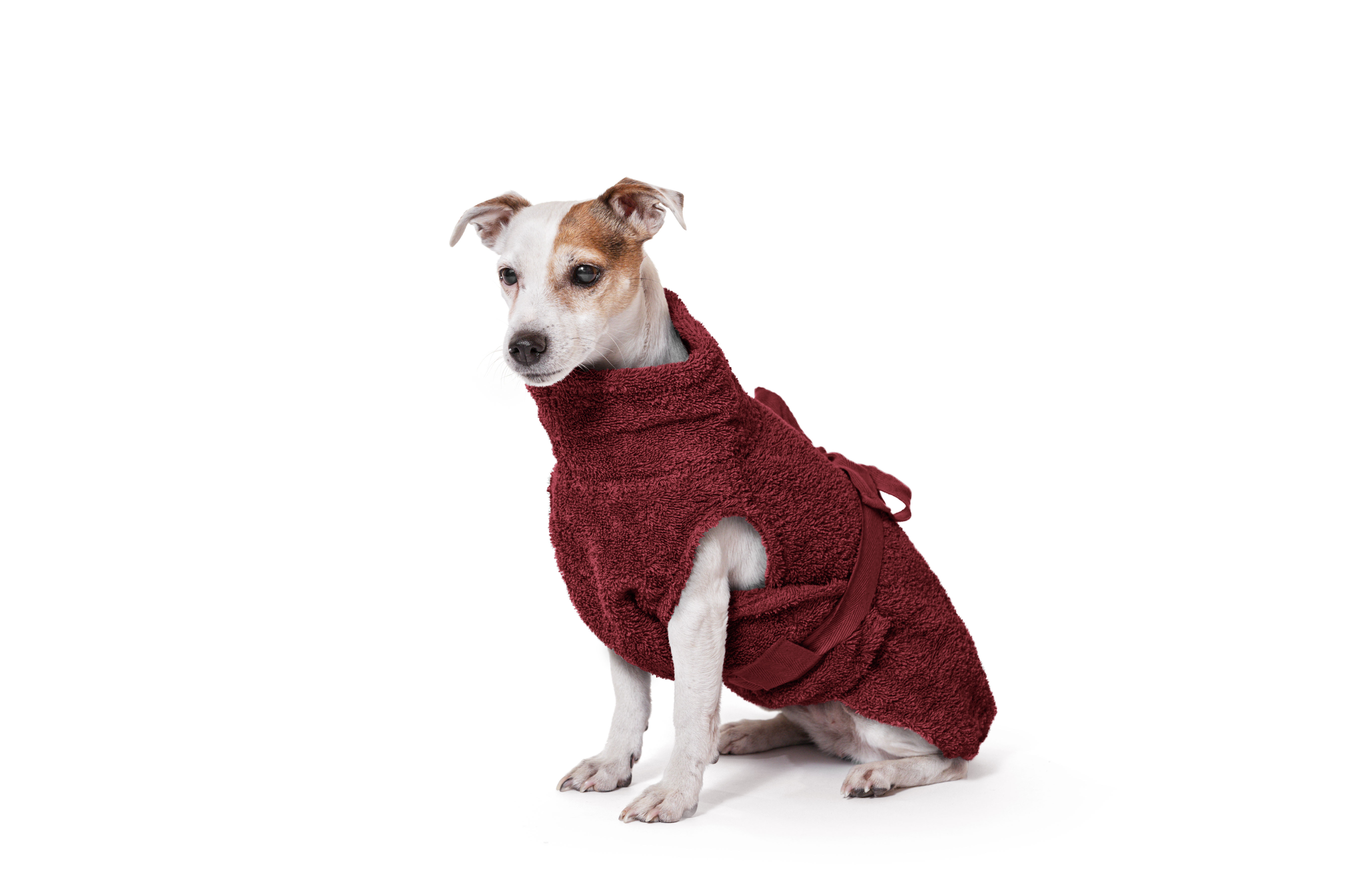 Lill's Hundebademantel aus Bio-Baumwolle Cranberry (Limited Edition)