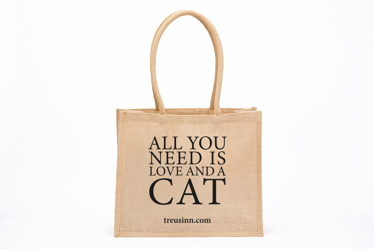 Treusinn Shopper JUTE - All you need - Cat schwarz